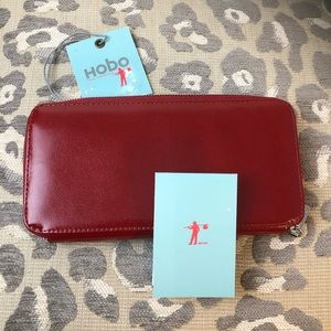 Hobo Original Red Leather Zip-Around “Lucy” Wallet